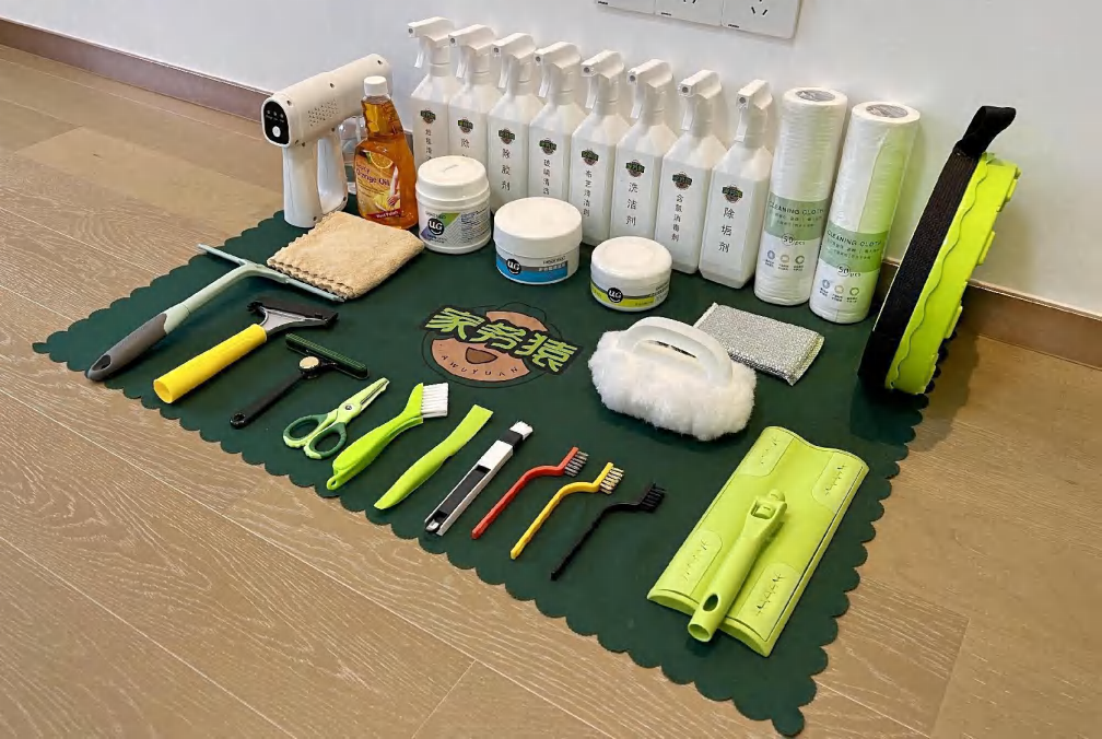 标准化清洁工具与七色毛巾体系